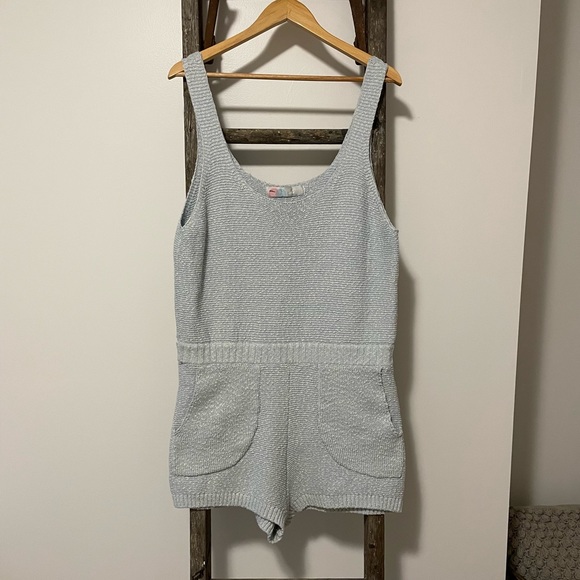 Free People Beach Light Blue Declan Romper - Picture 2 of 6